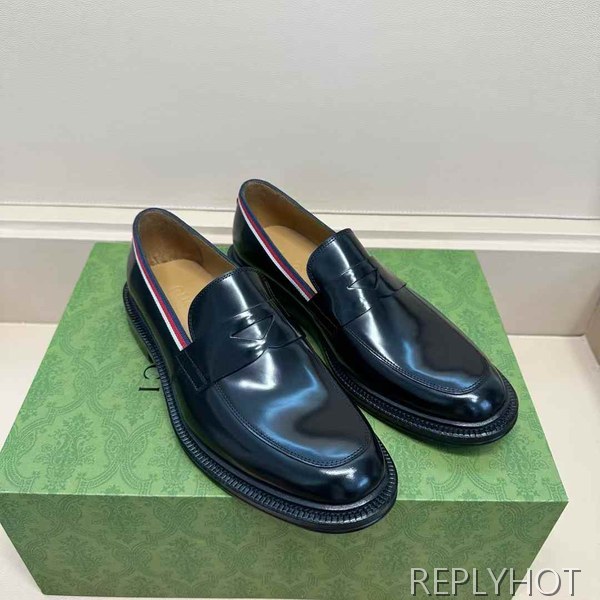 구찌 2025 테이프 파이핑 페니 로퍼 구두 신발