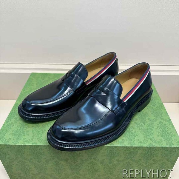 구찌 2025 테이프 파이핑 페니 로퍼 구두 신발