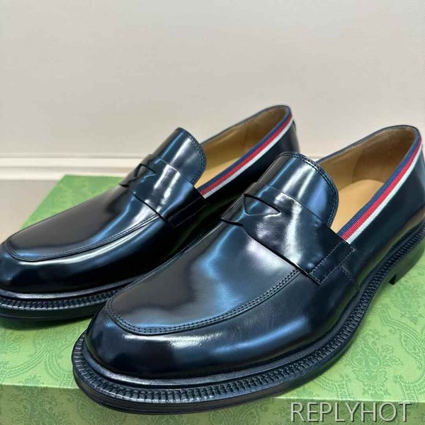 구찌 2025 테이프 파이핑 페니 로퍼 구두 신발