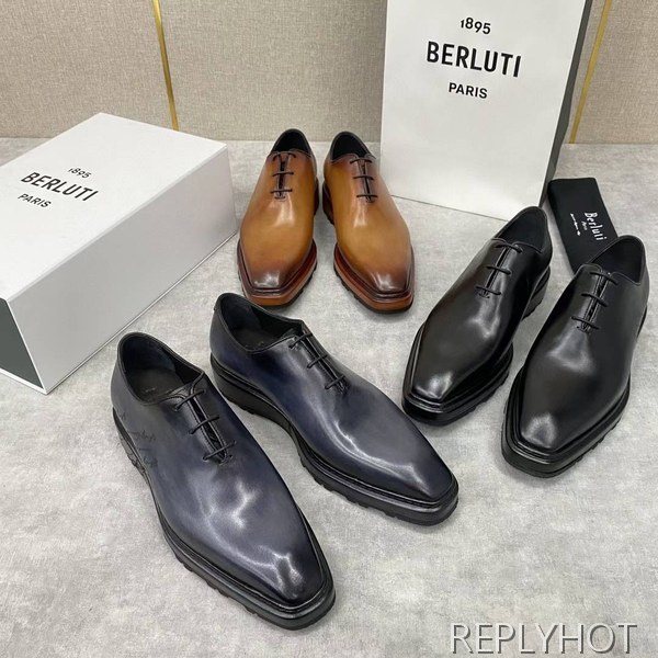 벨루티 2025 Alessandro Alto Leather Oxford 구두 로퍼 신발