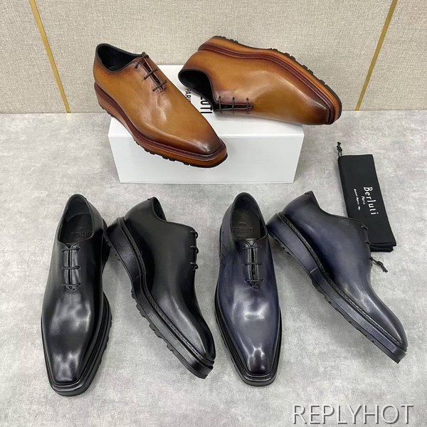 벨루티 2025 Alessandro Alto Leather Oxford 구두 로퍼 신발