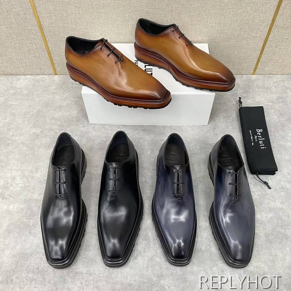 벨루티 2025 Alessandro Alto Leather Oxford 구두 로퍼 신발