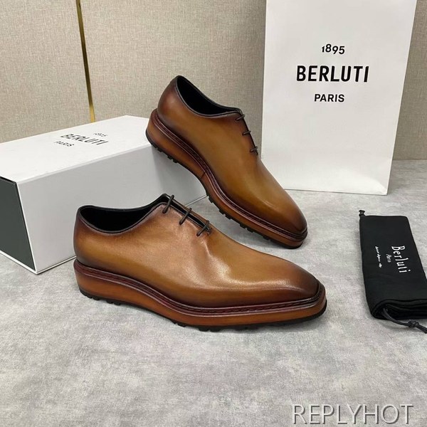 벨루티 2025 Alessandro Alto Leather Oxford 구두 로퍼 신발