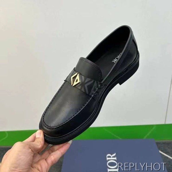 디올 2024 CD 로고 스트라이프 로퍼 구두 신발