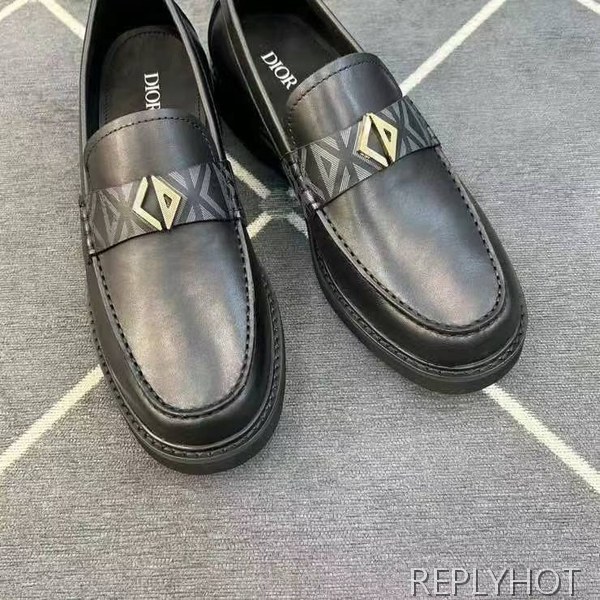 디올 2024 CD 로고 스트라이프 로퍼 구두 신발
