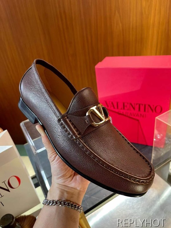 발렌티노 2024 V로고 와펜 페니 로퍼 구두 신발