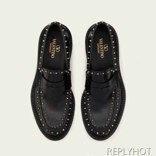 발렌티노 2024 젠틀글램 스터드 페니 로퍼 구두 신발