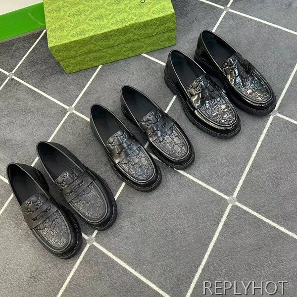 구찌 2024 웹 스트라이프 트리밍 로퍼 구두 신발