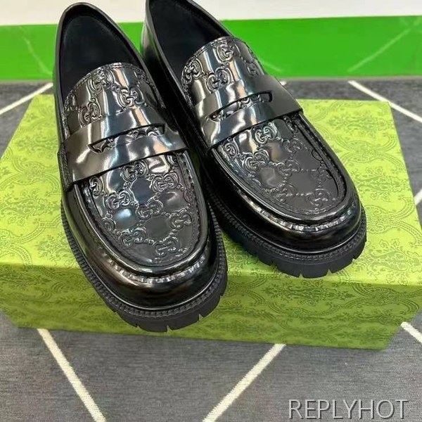 구찌 2024 웹 스트라이프 트리밍 로퍼 구두 신발