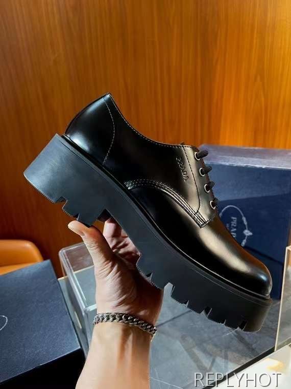 프라다 2024 미니로고 청키솔 더비 슈즈 로퍼 구두 신발