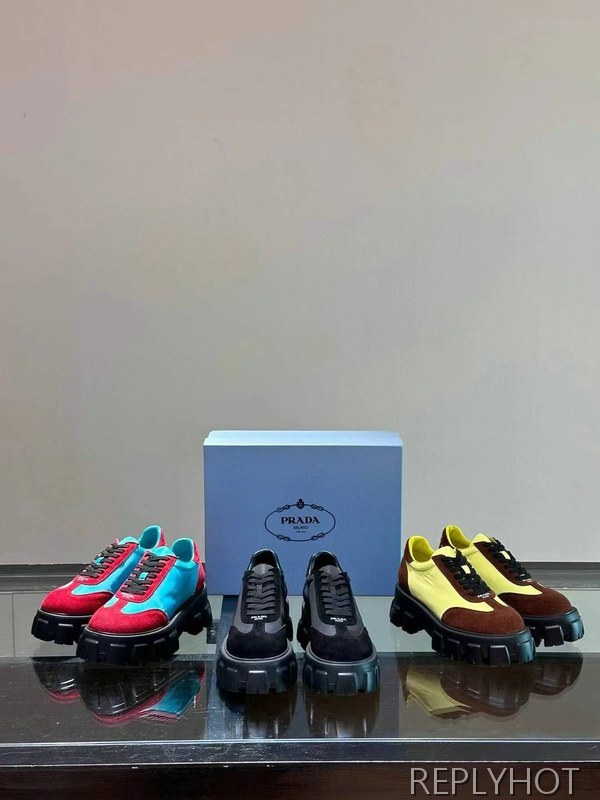 프라다 2024 브러쉬드솔 윙팁토 스니커즈 신발 슈즈 운동화