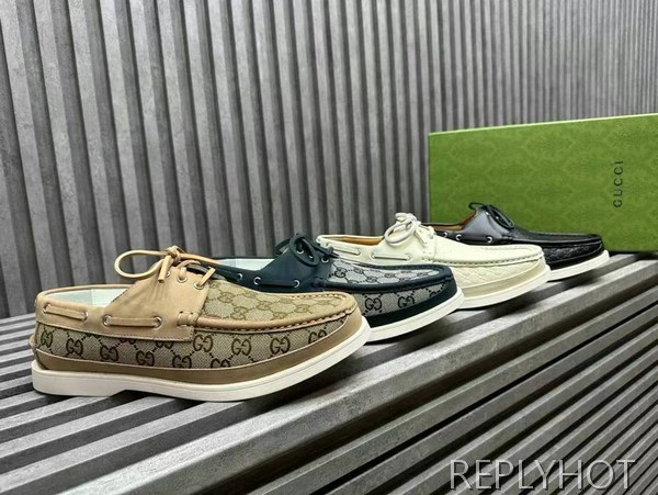 구찌 2024 인터로킹 GG자카드 스트랩 보트 모카 로퍼 슈즈 신발 스니커즈 운동화