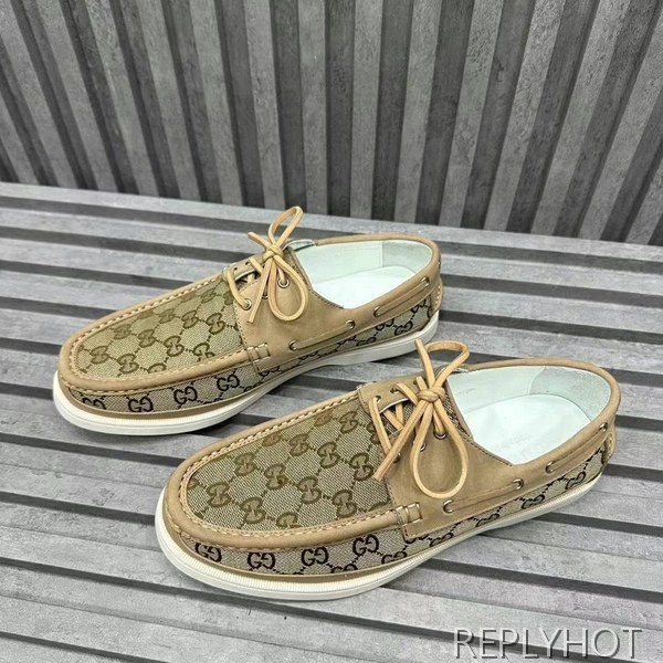 구찌 2024 인터로킹 GG자카드 스트랩 보트 모카 로퍼 슈즈 신발 스니커즈 운동화