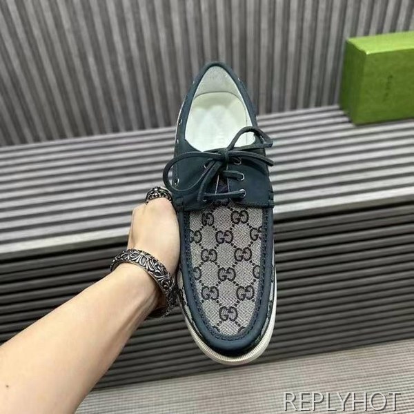 구찌 2024 인터로킹 GG자카드 스트랩 보트 모카 로퍼 슈즈 신발 스니커즈 운동화