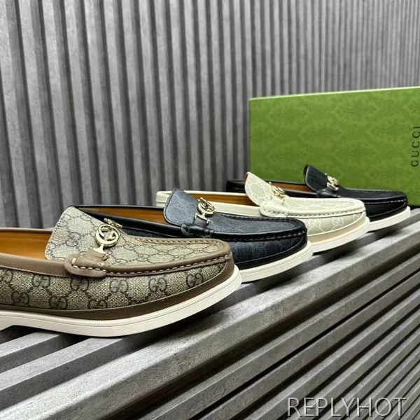 구찌 2024 인터로킹 GG자카드 버클 모카 로퍼 슈즈 신발 스니커즈 운동화