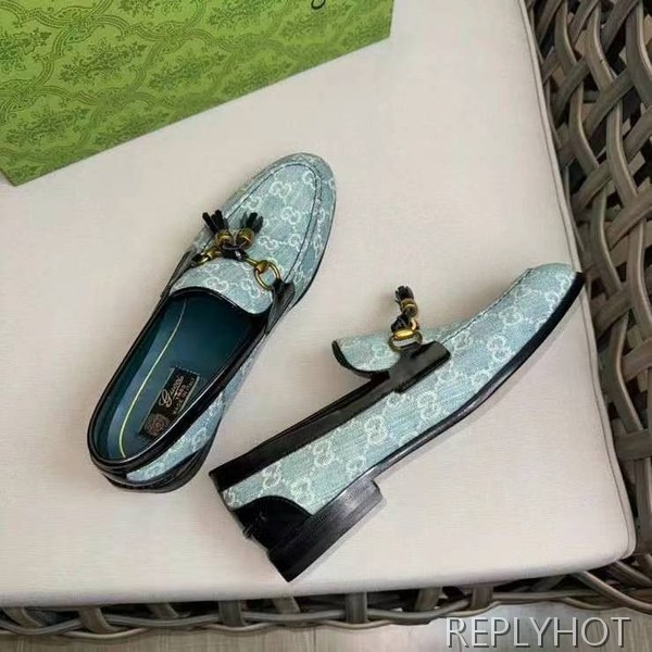 구찌 2024 홀스빗 테슬 데님 GG 로퍼 구두 신발