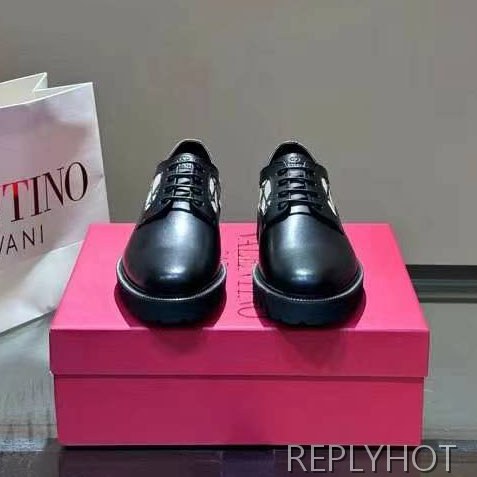 발렌티노 2024 V라운드 패턴 옥스포드 로퍼 구두 신발