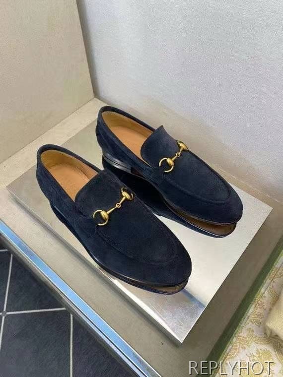 구찌 2024 골드 홀스빗 버클 스웨이드 로퍼  구두 신발