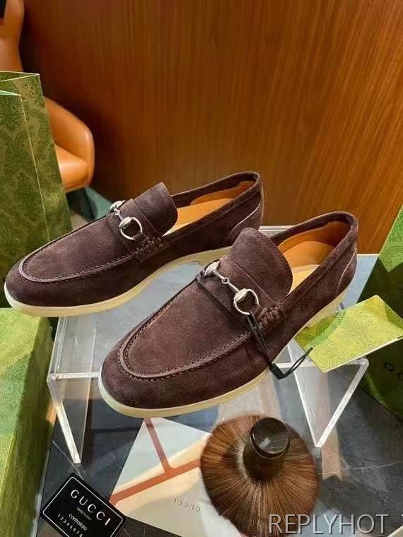 구찌 2024 러버솔 홀스빗 스웨이드 로퍼 구두 신발