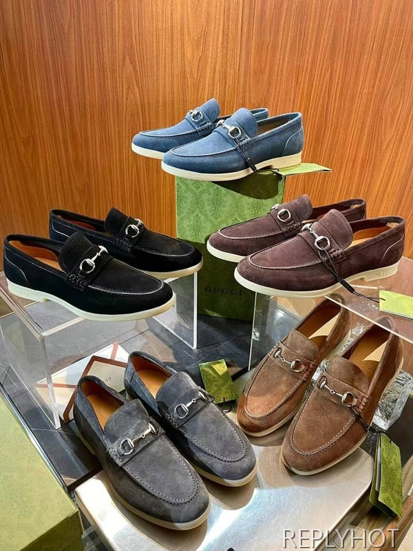 구찌 2024 러버솔 홀스빗 스웨이드 로퍼 구두 신발