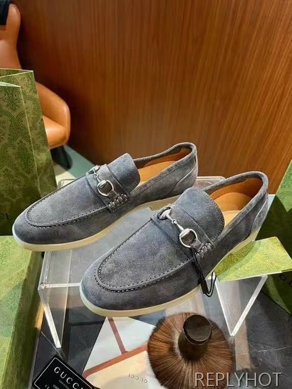 구찌 2024 러버솔 홀스빗 스웨이드 로퍼 구두 신발