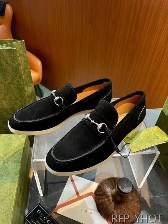 구찌 2024 러버솔 홀스빗 스웨이드 로퍼 구두 신발