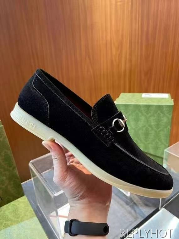 구찌 2024 러버솔 홀스빗 스웨이드 로퍼 구두 신발