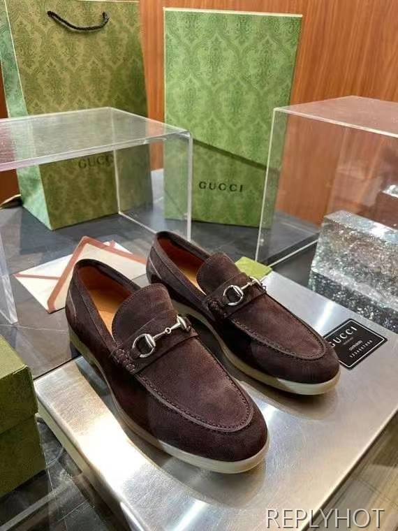 구찌 2024 러버솔 홀스빗 스웨이드 로퍼 구두 신발