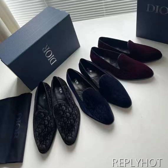 디올 2024 오블리크 벨벳 타임리스 로퍼 구두 신발 스니커즈