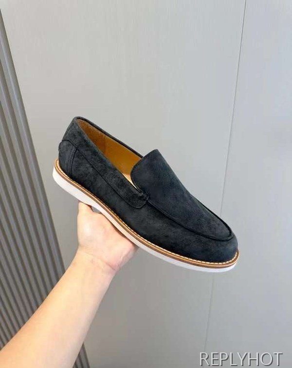 브루넬로 쿠치넬리 2024 스웨이드 로퍼 구두 신발