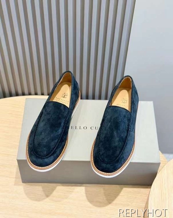 브루넬로 쿠치넬리 2024 스웨이드 로퍼 구두 신발