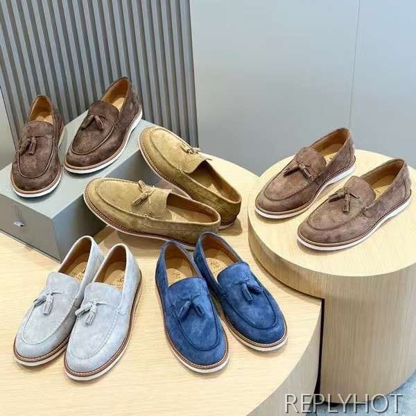 브루넬로 쿠치넬리 2024 테슬 스웨이드 로퍼 구두 신발