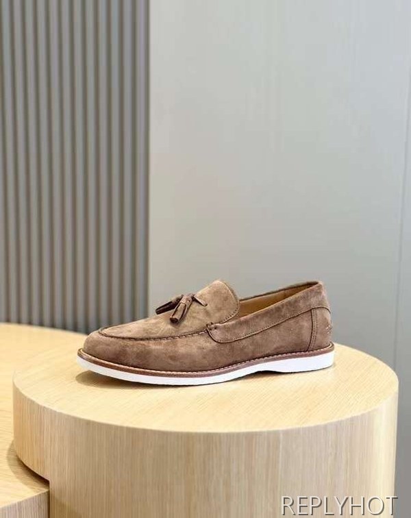 브루넬로 쿠치넬리 2024 테슬 스웨이드 로퍼 구두 신발