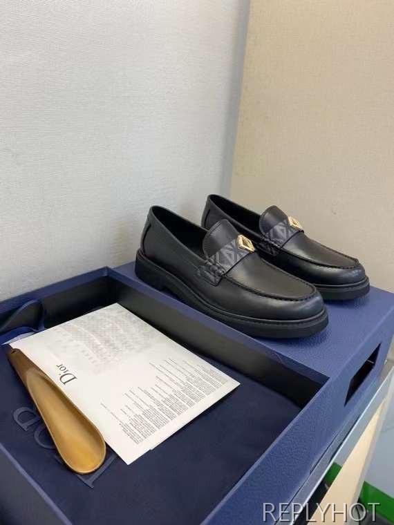 디올 2023 CD다이아몬드 다크  패턴 페니 로퍼 구두 신발