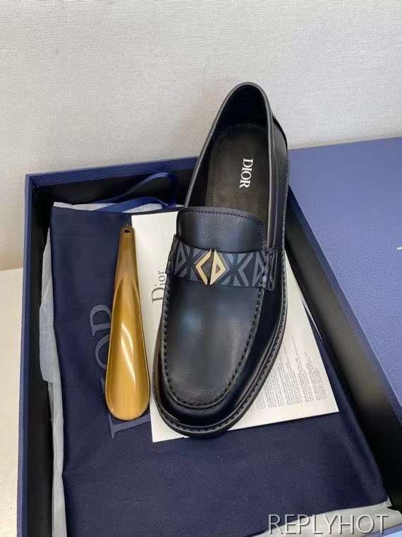 디올 2023 CD다이아몬드 다크  패턴 페니 로퍼 구두 신발