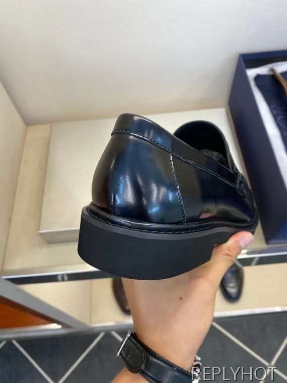 디올 2023 다크 오블리크 패턴 페니 로퍼 구두 신발