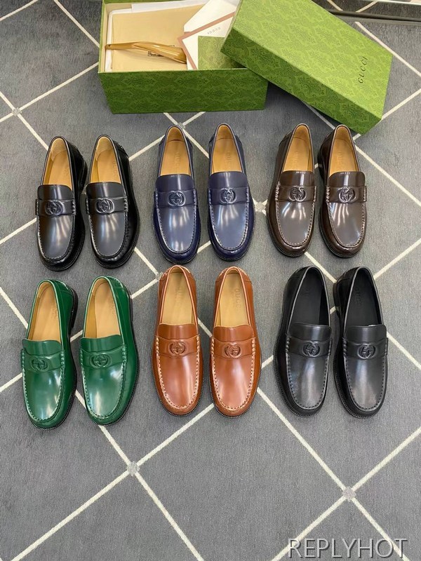 구찌 2023 인터로킹 스트라이프 로퍼 구두 신발