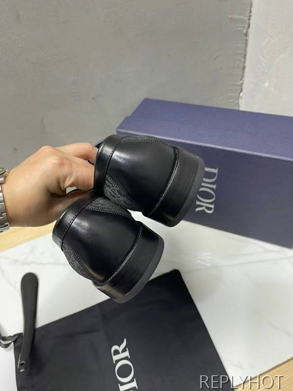 디올 2023 Granville 블랙 오블리크 페니 로퍼 구두 신발 스니커즈