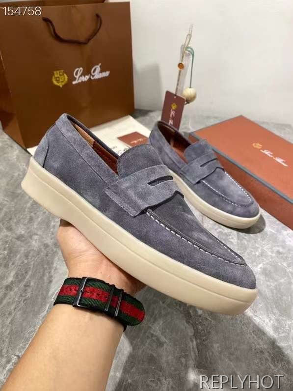 로로피아나 2023 스웨이드 페니 로퍼 스니커즈 신발 구두