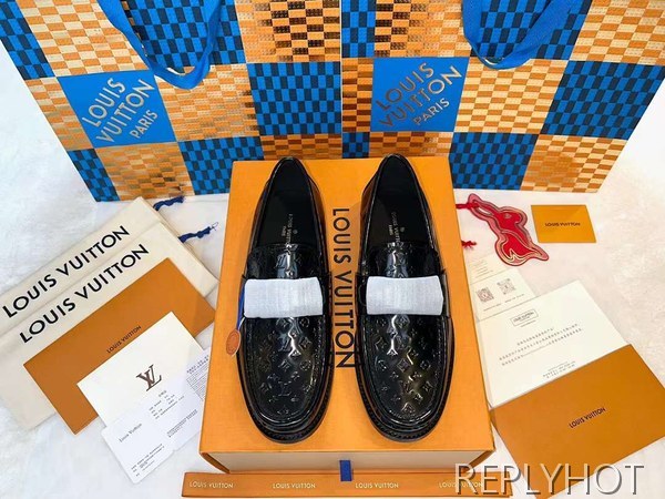루이비통 2023 MAJOR 마이크로모노그램 패턴 로퍼 구두 더비 신발