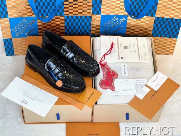 루이비통 2023 MAJOR 마이크로모노그램 패턴 로퍼 구두 더비 신발