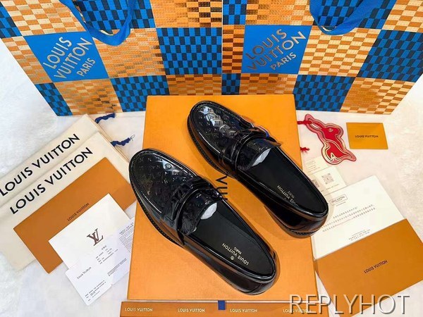 루이비통 2023 MAJOR 마이크로모노그램 패턴 로퍼 구두 더비 신발