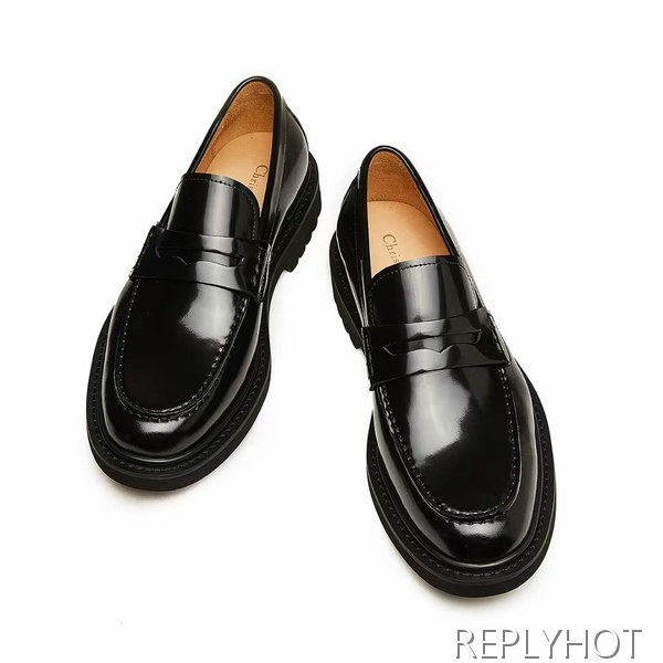 디올 2023 에나멜 로고 페니 오버솔 더비 슈즈 로퍼 구두 신발