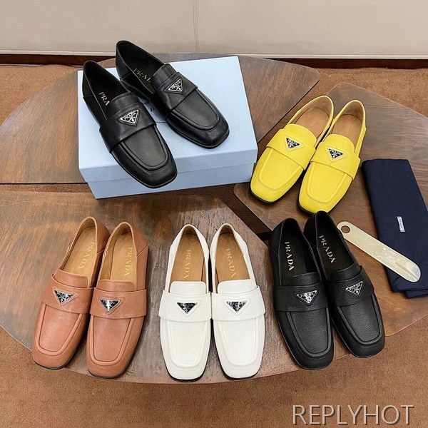 프라다 2023 스틸 사피아노 와펜 스트랩 페니 로퍼 구두 신발