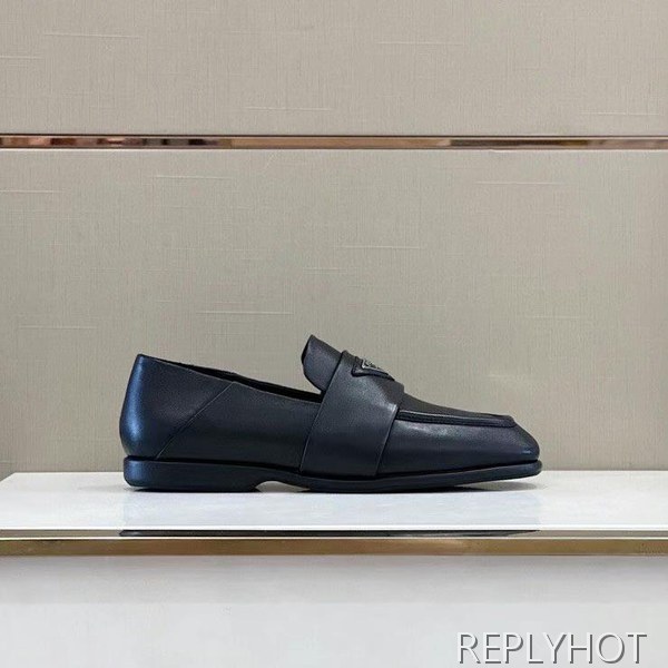 프라다 2023 스틸 사피아노 와펜 스트랩 페니 로퍼 구두 신발