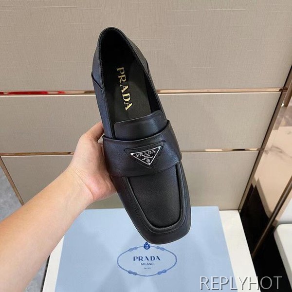 프라다 2023 스틸 사피아노 와펜 스트랩 페니 로퍼 구두 신발