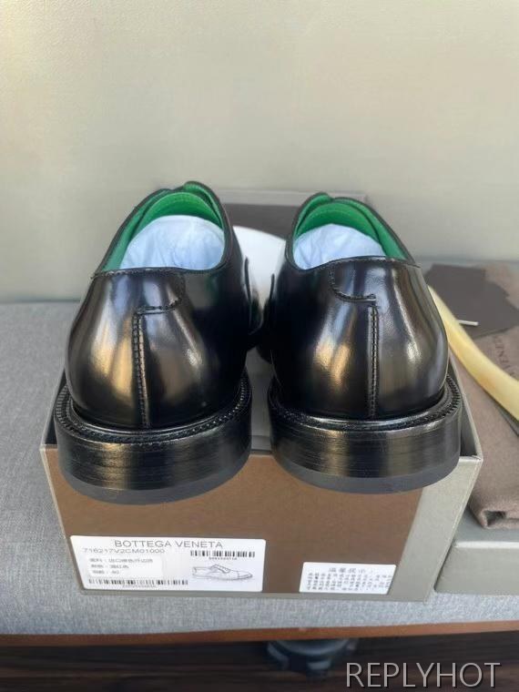 보테가베네타 2023 그린 인사이드 옥스포드 레이스업 슈즈 구두 로퍼 신발