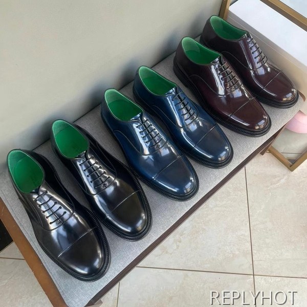 보테가베네타 2023 그린 인사이드 옥스포드 레이스업 슈즈 구두 로퍼 신발