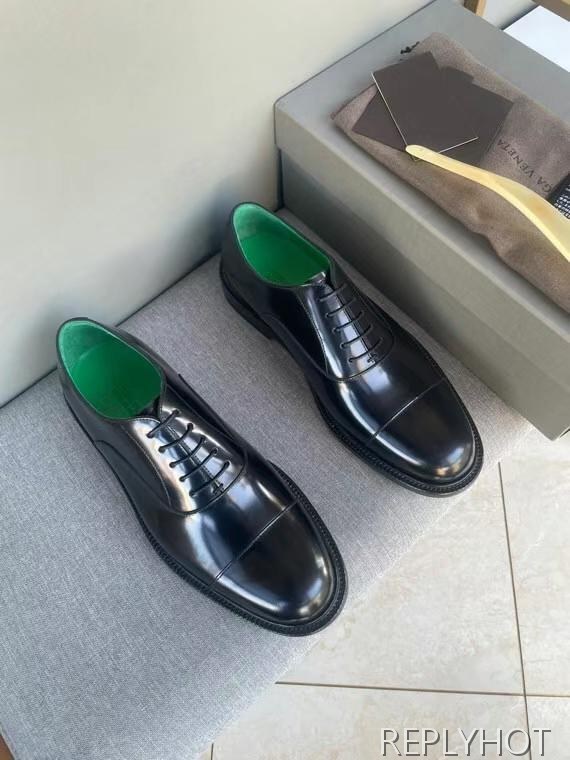 보테가베네타 2023 그린 인사이드 옥스포드 레이스업 슈즈 구두 로퍼 신발