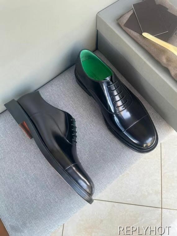 보테가베네타 2023 그린 인사이드 옥스포드 레이스업 슈즈 구두 로퍼 신발